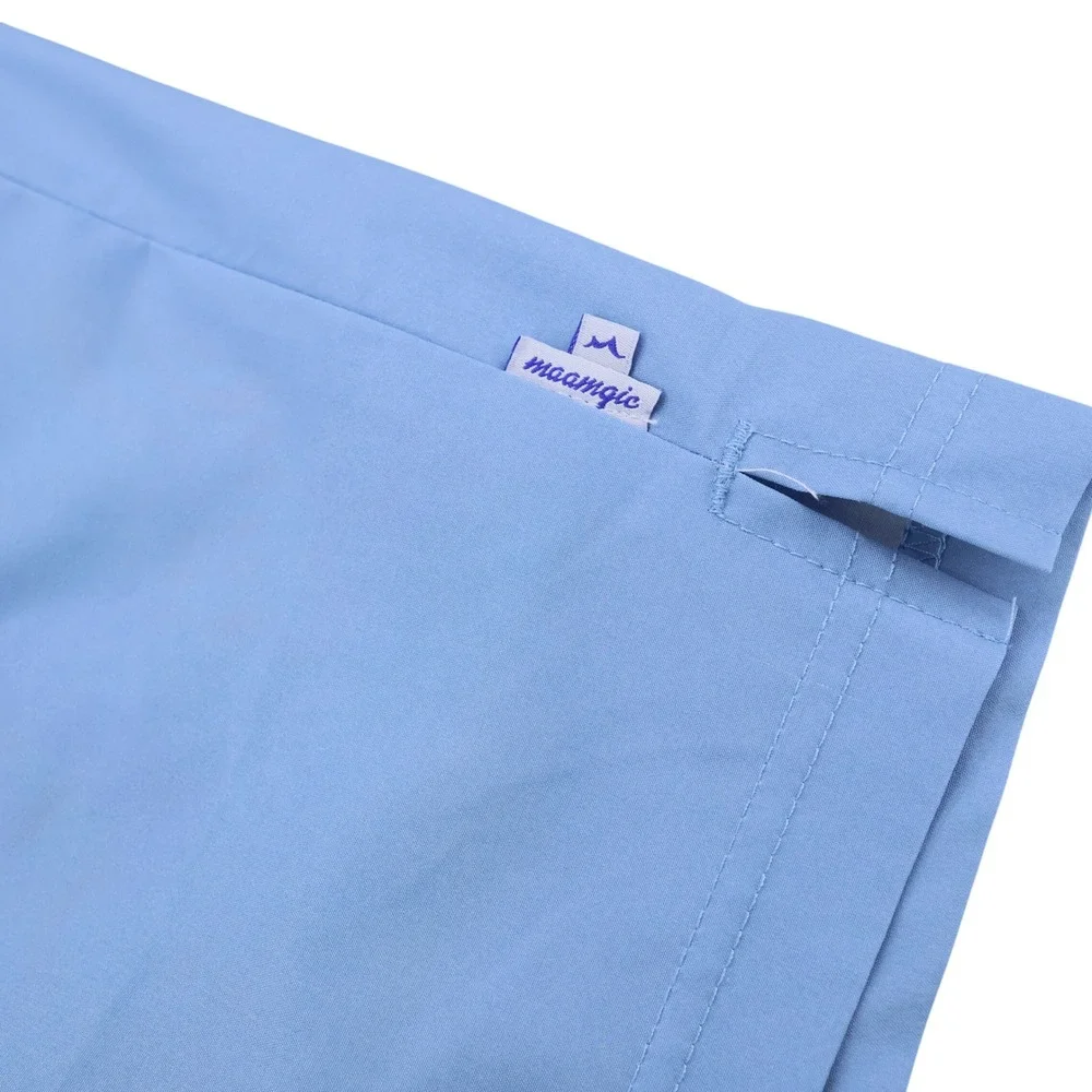 Maamgic Mens XL Light Blue Swim Trunks 2-in-1 Compression Liner Zipper Pockets‎